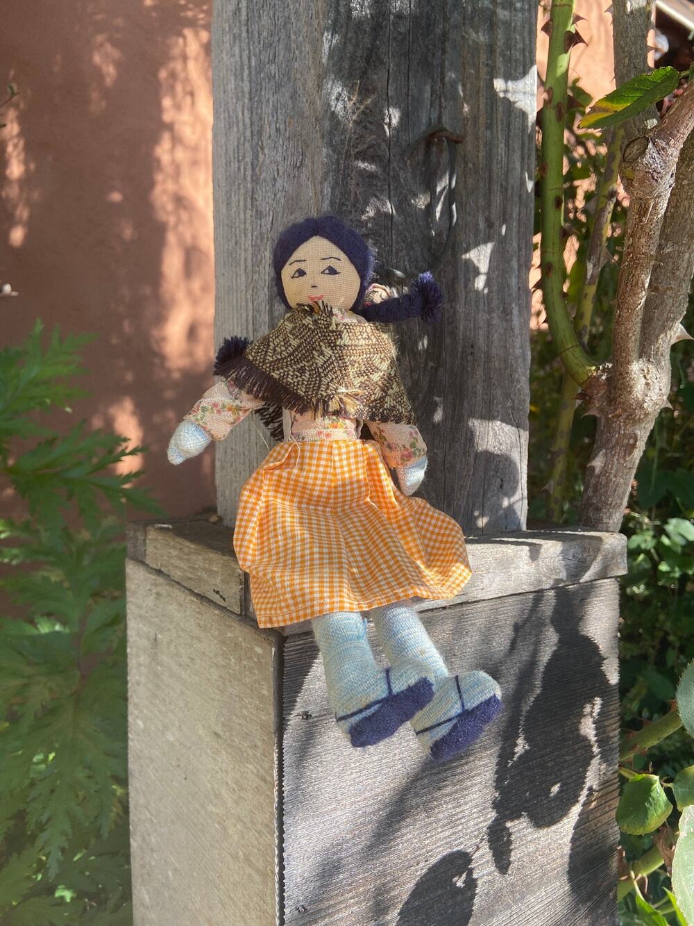 Vintage Cloth Woman and Baby Doll Hand Made in Peru for DonBarCo of San Mateo